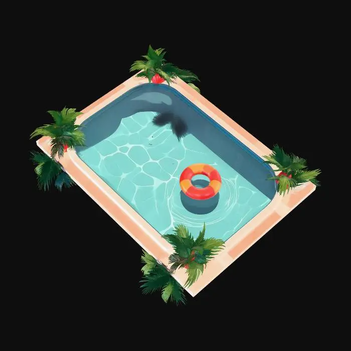 3D model for Lifebuoy in a Sunny Pool