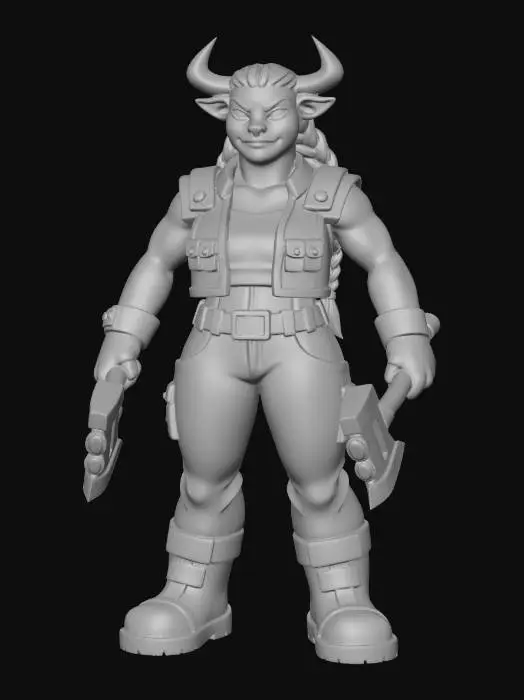 3D model for Mira Steelhorn (with axes)