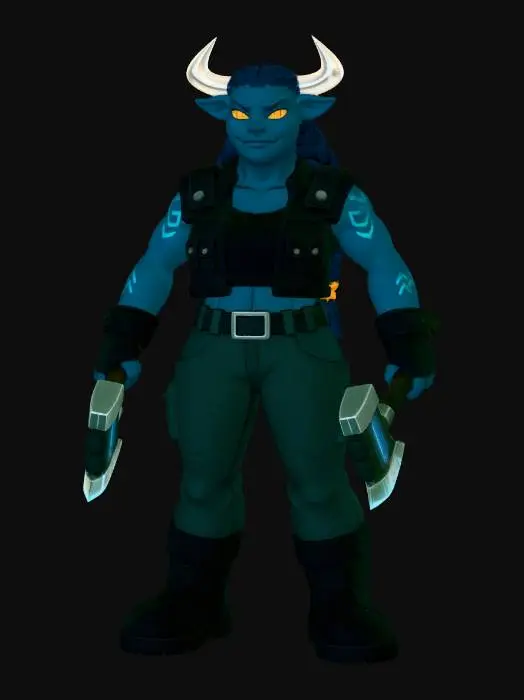 3D model for Mira Steelhorn (with axes)