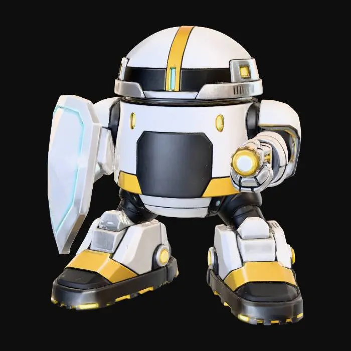 3D model for Coreling-S6 — White & Silver Sentinel