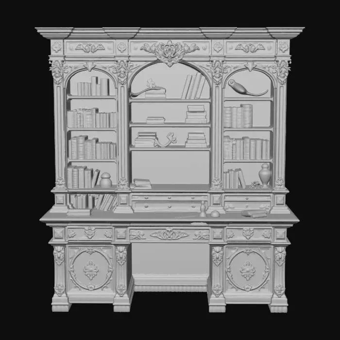 3D model for Barock Study Desk