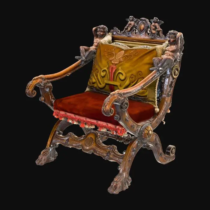 3D model for 17th Century Italian Hand Carved Chair