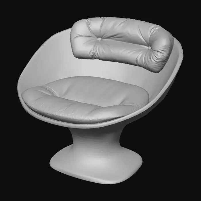 3D model for Vintage Lounge Chair in Acrylic and Leather by Raphaël Raffel
