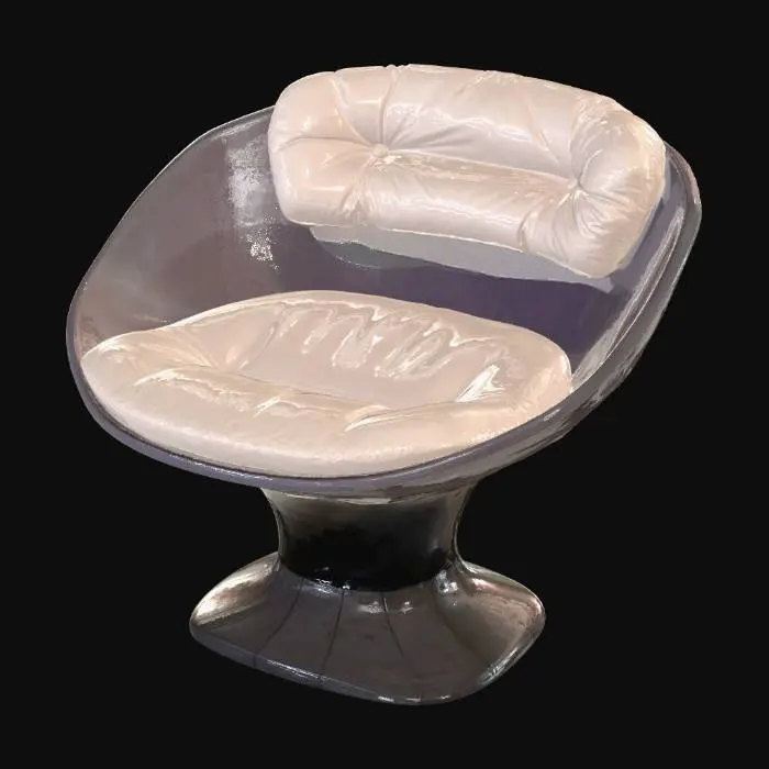 3D model for Vintage Lounge Chair in Acrylic and Leather by Raphaël Raffel