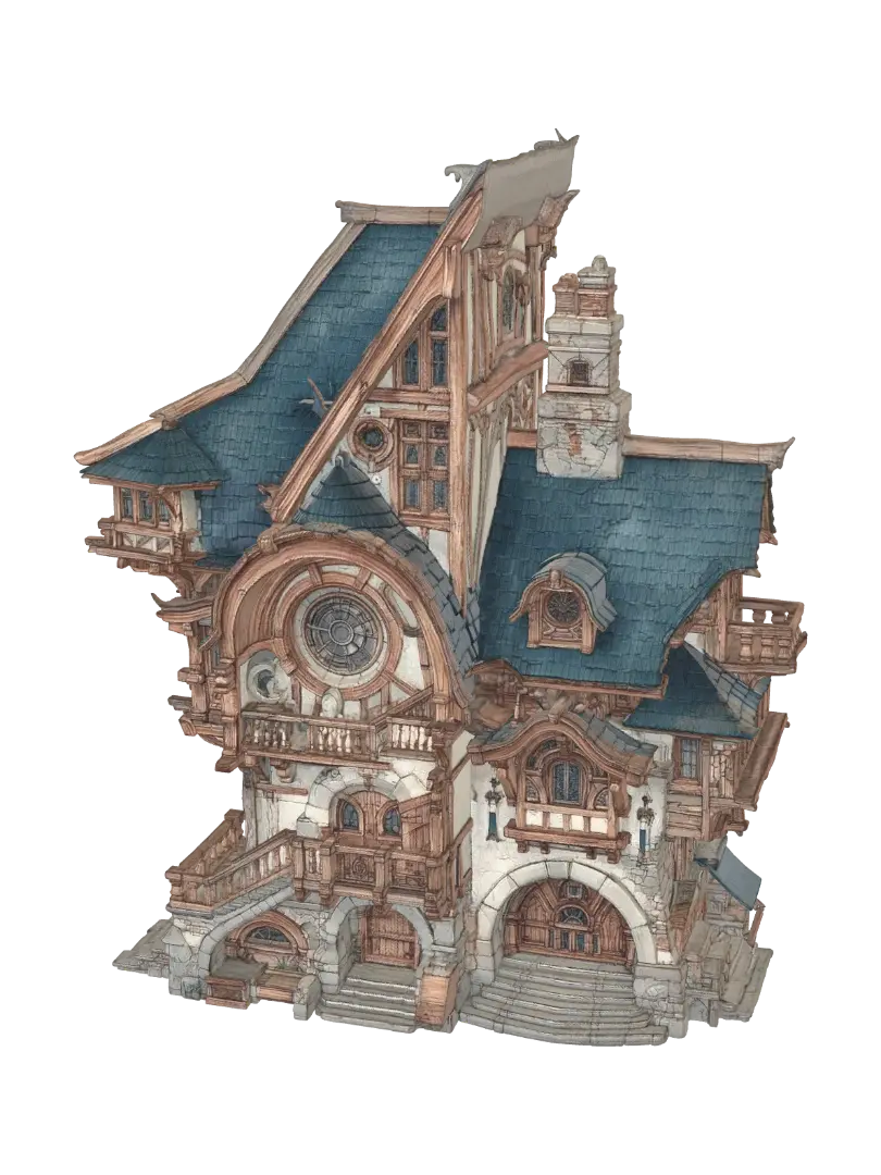 House - Architectural 3D model, vytvořený pomocí AI