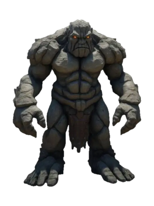 由 tomislav.kodzoman 制作的 Rock forest fantasy golem — 使用 Meshy AI 3D 生成器制作，免费下载 FBX OBJ GLB STL