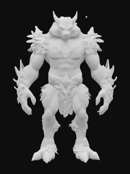 3D model for Forest creature, 4 legs, muscular, 4k rustical, Game Assets, Fantasy, Highly Detailed, Full Body, Symmetrical Body