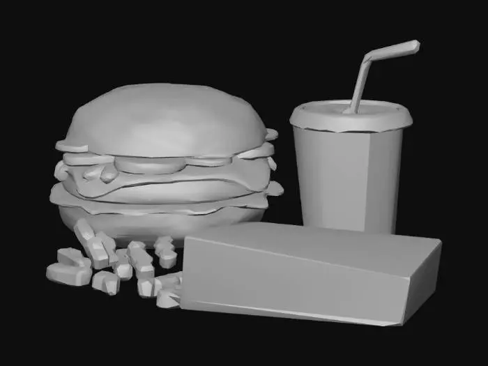 3D model for Polygonal Fast Food Still Life