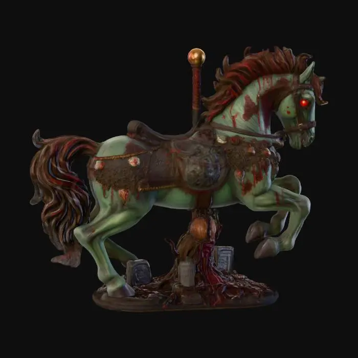 3D model for Haunted Carousel Horse, #Halloween2025#