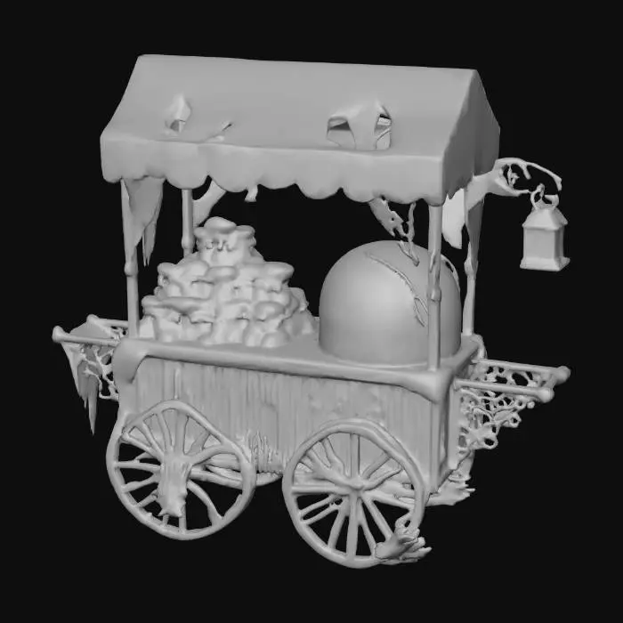 3D model for Haunted Cotton Candy Cart
