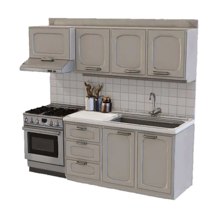 Modelong 3D na Modern Kitchen Setup - Home, ginawa ng AI
