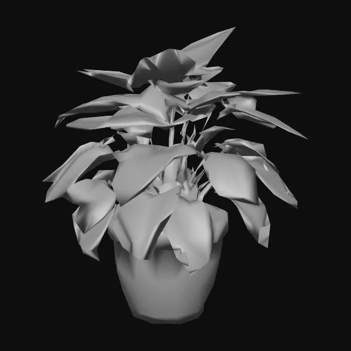3D model for A simple potted floor plant
