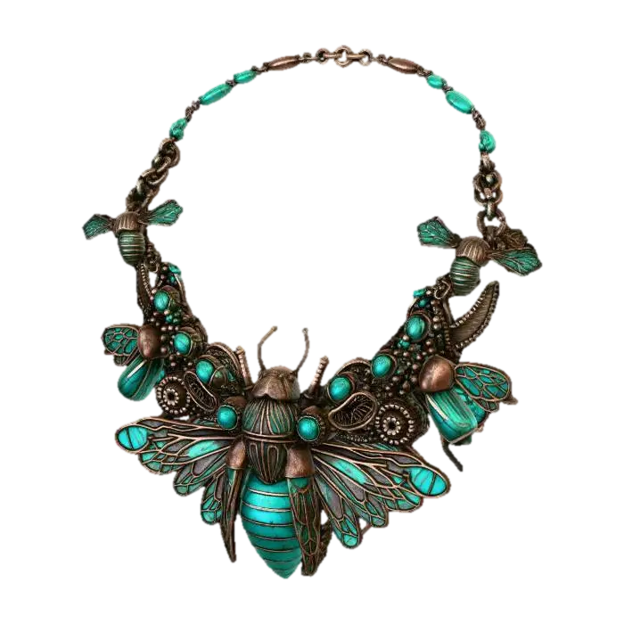 Turquoise Dragonfly Necklace 3D model, vytvořený pomocí AI