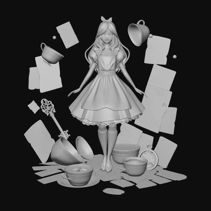 3D model for Alice and the Card Tea Party