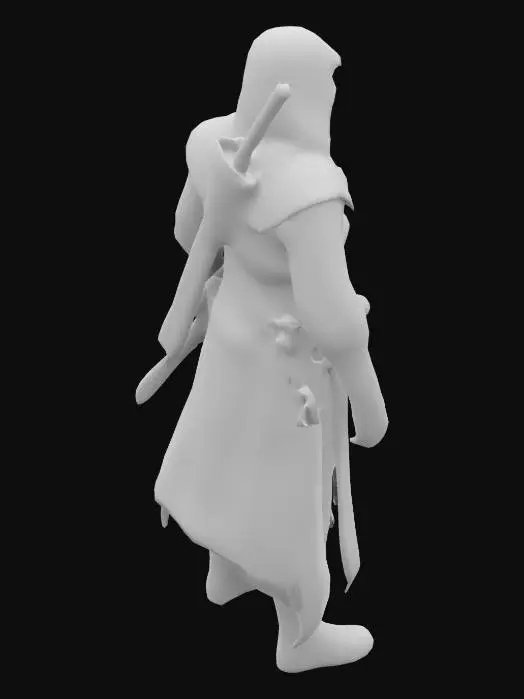 3D model for Create a detailed and visually compelling 3D ninja character model, designed for use in animations, video games, or high-quality renders. The ninja should embody stealth, agility, and combat readiness, with intricate details that reflect their role as a shadowy warrior.

