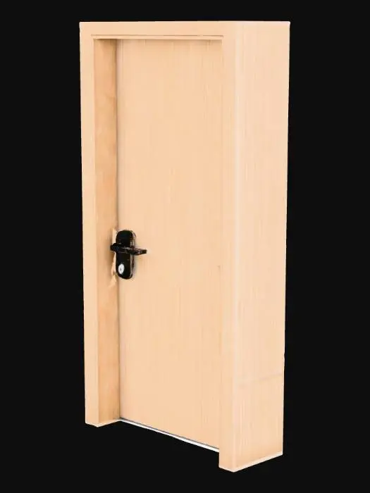 3D model for a door of a modern motel but with very little horror vibes