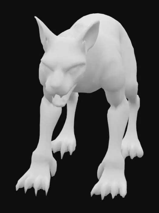 3D model for post-apocalyptic, a realistic slightly mutated cougar in the style of Takahide Hori, Phil Tippett, Guillermo del Toro and Tim Burton, Highly Detailed