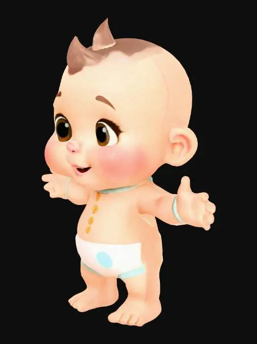 3D model for Happy Baby Cartoon