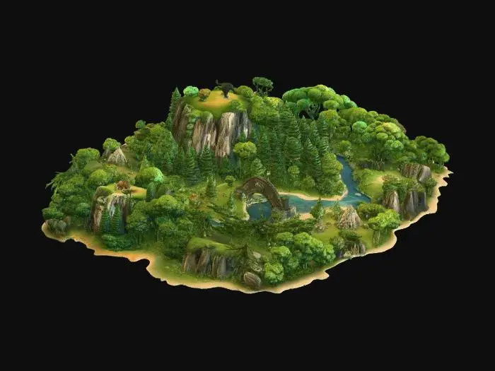 3D model for Verdant Isle of the Whispering Woods