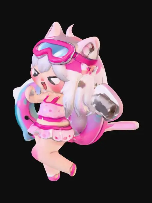 3D model for Summertime Joyful Kitty