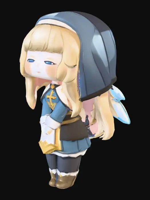 3D model for Chibi Warrior Nun
