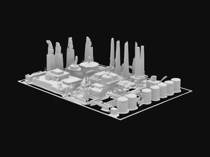 3D model for a land full of factories