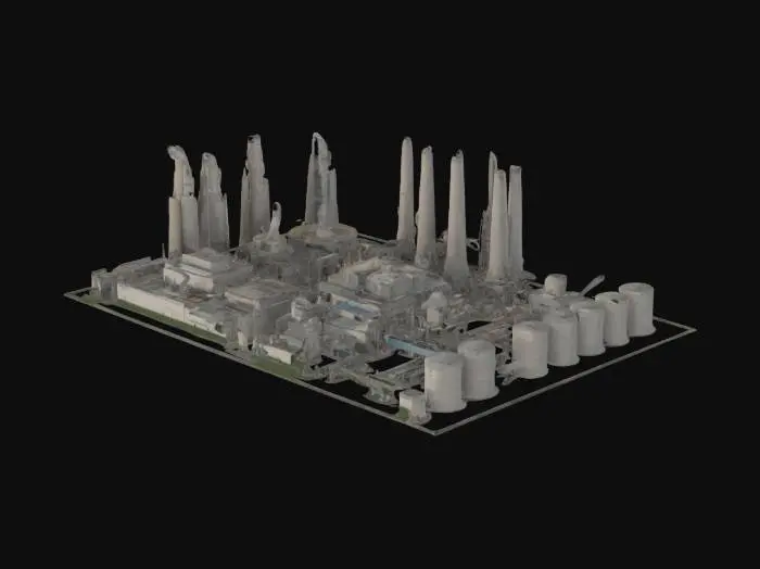 3D model for a land full of factories