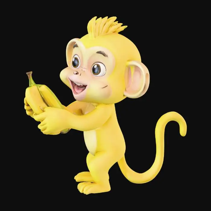 3D model for yellow monkey  