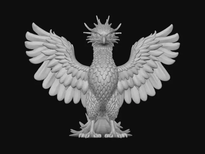 3D model for griffon perfect posture clear feathers