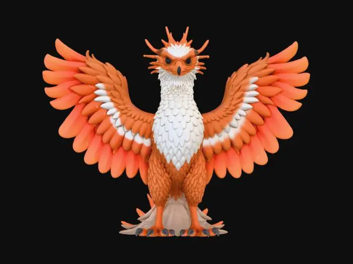 3D model for griffon perfect posture clear feathers