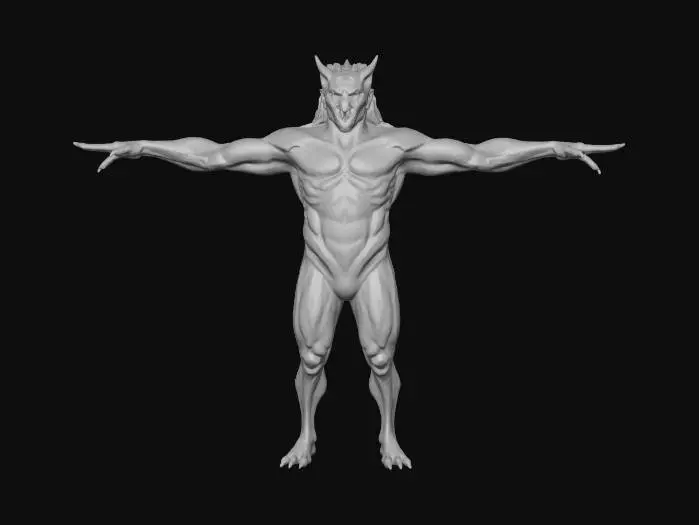 3D model for symmetrical placement of it's four legs. hell hounds