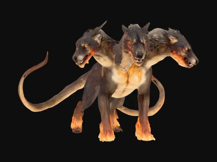 3D model for symmetrical placement of it's four legs. hell hound CHIMERA CERBERUS