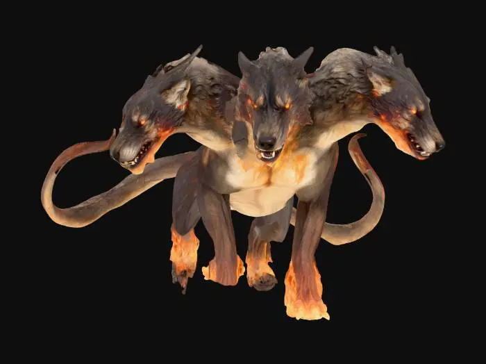 3D model for symmetrical placement of it's four legs. hell hound CHIMERA CERBERUS
