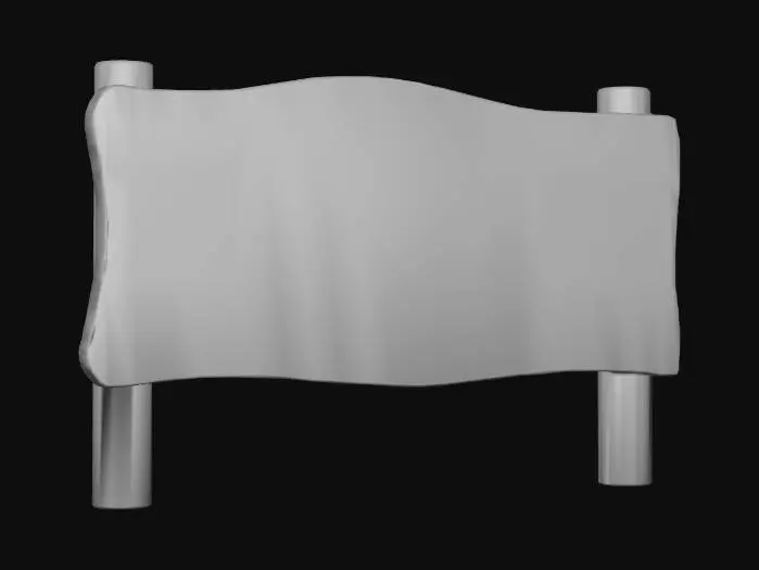 3D model for blank wooden sign