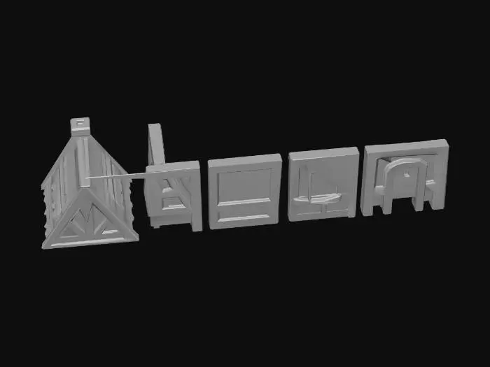 3D model for Timber-Framed Cottage Wall Segments