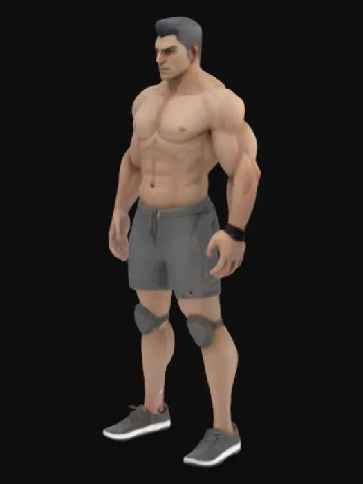 3D model for 3d pelihahmo malli vartalo joka soveltuu dynaamiseen pelikenttään missä vartalon muotoa voidaan muokata pelissä, ytimekäs ja muokattava pelihahmo.