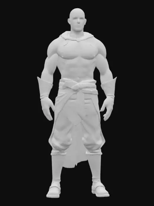 3D model for  Ei miekkaa ja Ei kilpeä eikä kypärää sekä haarniskaa tässä versiosa vain housut ja paita 3d modelilla kuvassa (koko vartalosta) versiossa jätä nahkaset hanskat käteen ja 3 kuottavaa arpea kehossa, hurja soturi joka taitaa idän ja lännen taiat ja vääräopit karkotettu komea paladiini.