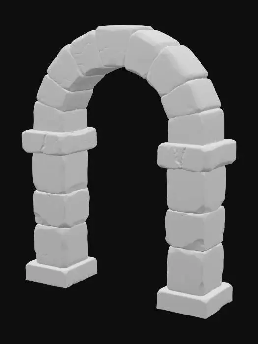 3D model for The wall arch of a room in a dungeon.