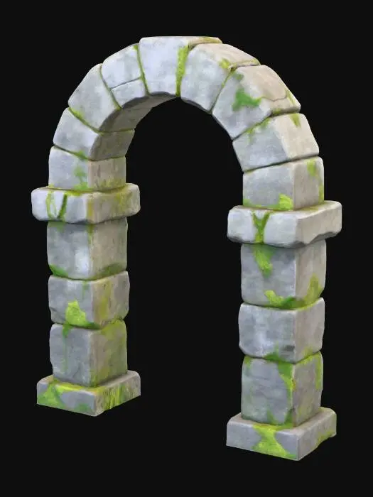 3D model for The wall arch of a room in a dungeon.