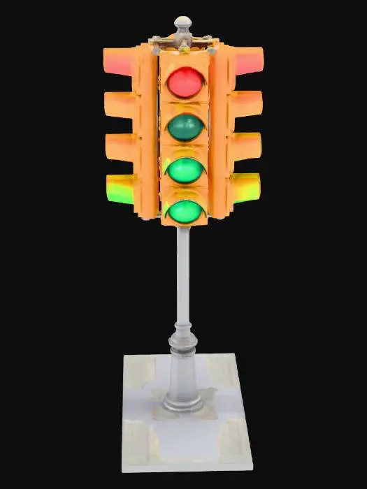 3D model for traffic lights on city streets and intersections