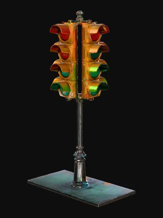 3D model for traffic lights on city streets and intersections