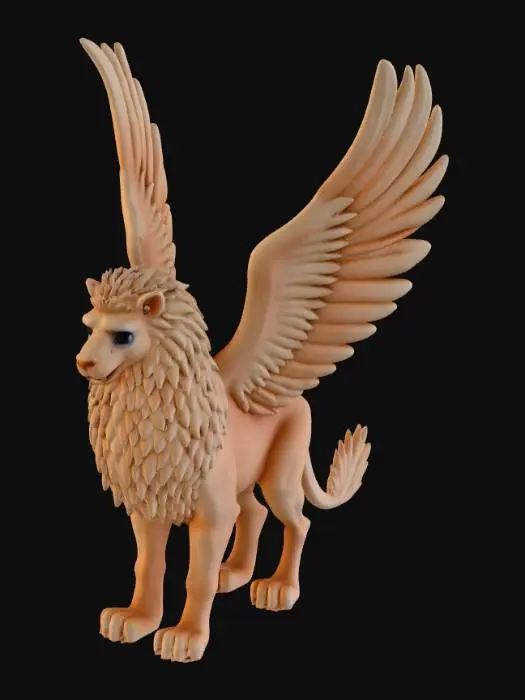 3D model for griffon perfect posture clear feathers
 lion 4 legs, eagle head