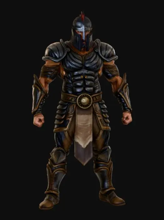 3D model for x-position, heroic warrior, warcry motion picture, dirty and handsome dark fellow.