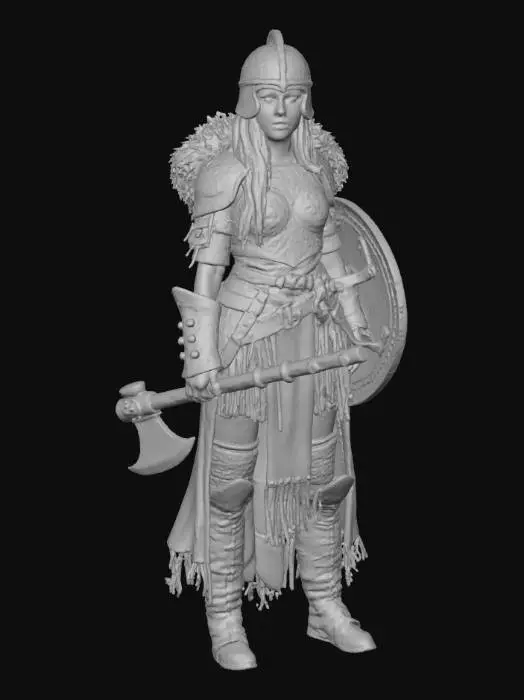 3D model for x-position, heroic warrior, warcry motion picture, dirty and handsome nordic female