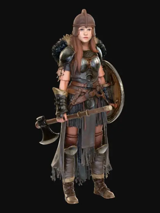 3D model for x-position, heroic warrior, warcry motion picture, dirty and handsome nordic female
