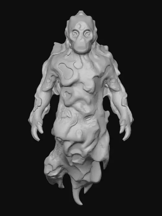 3D model for #Thanksgiving#, A spectral wisp, appearing as a translucent, vaguely humanoid form composed of swirling, pale blue mist. Its outline is indistinct and constantly shifts, giving it an ethereal, intangible quality. There are no clear facial features, only two faintly glowing, empty eye sockets that suggest a presence. It floats silently, leaving no trace, and feels like cold, damp air if one were to pass through it.