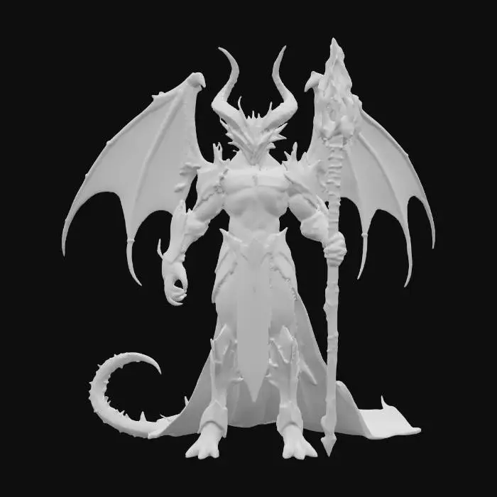 3D model for Ifrit The Fire Demon realm King in 3D mesh model without background