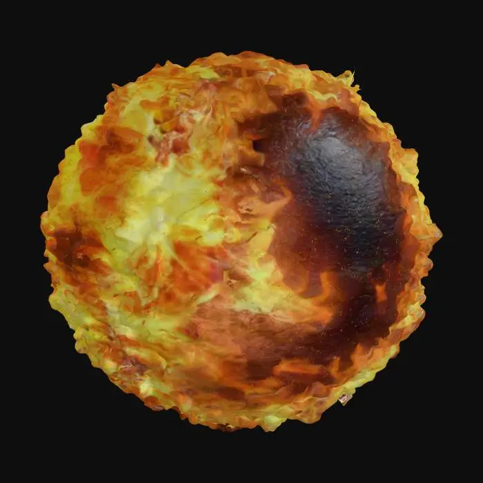 3D model for burning fireball without background