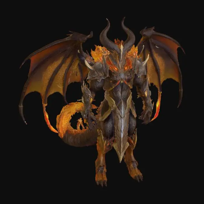 3D model for Ifrit The Fire Demon realm King in 3D mesh model without background