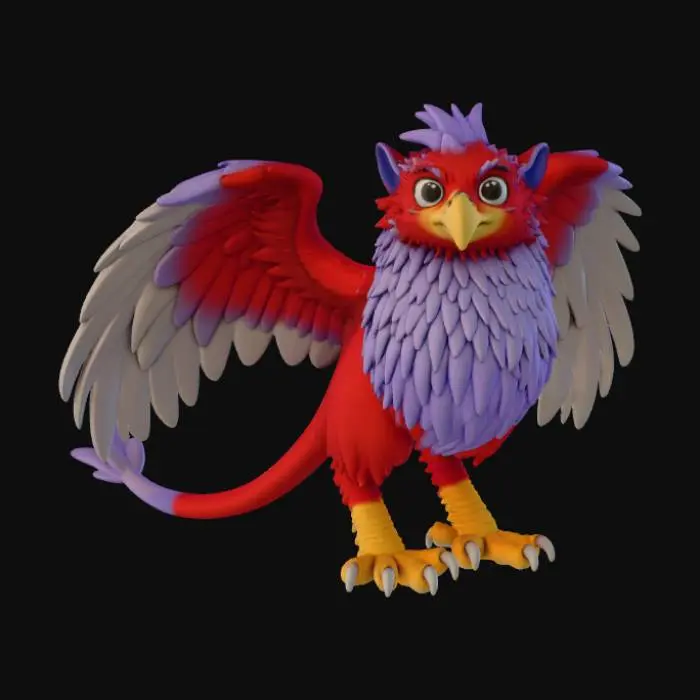 3D model for griffon perfect posture clear feathers
 eagle's head and  lion 4 legs